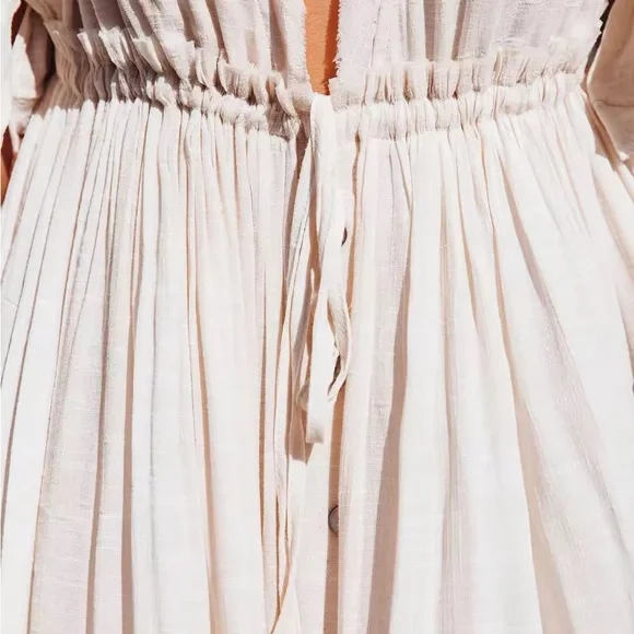 Elegant Cream Maxi Dress kimono wrap dress - Picture 5 of 5